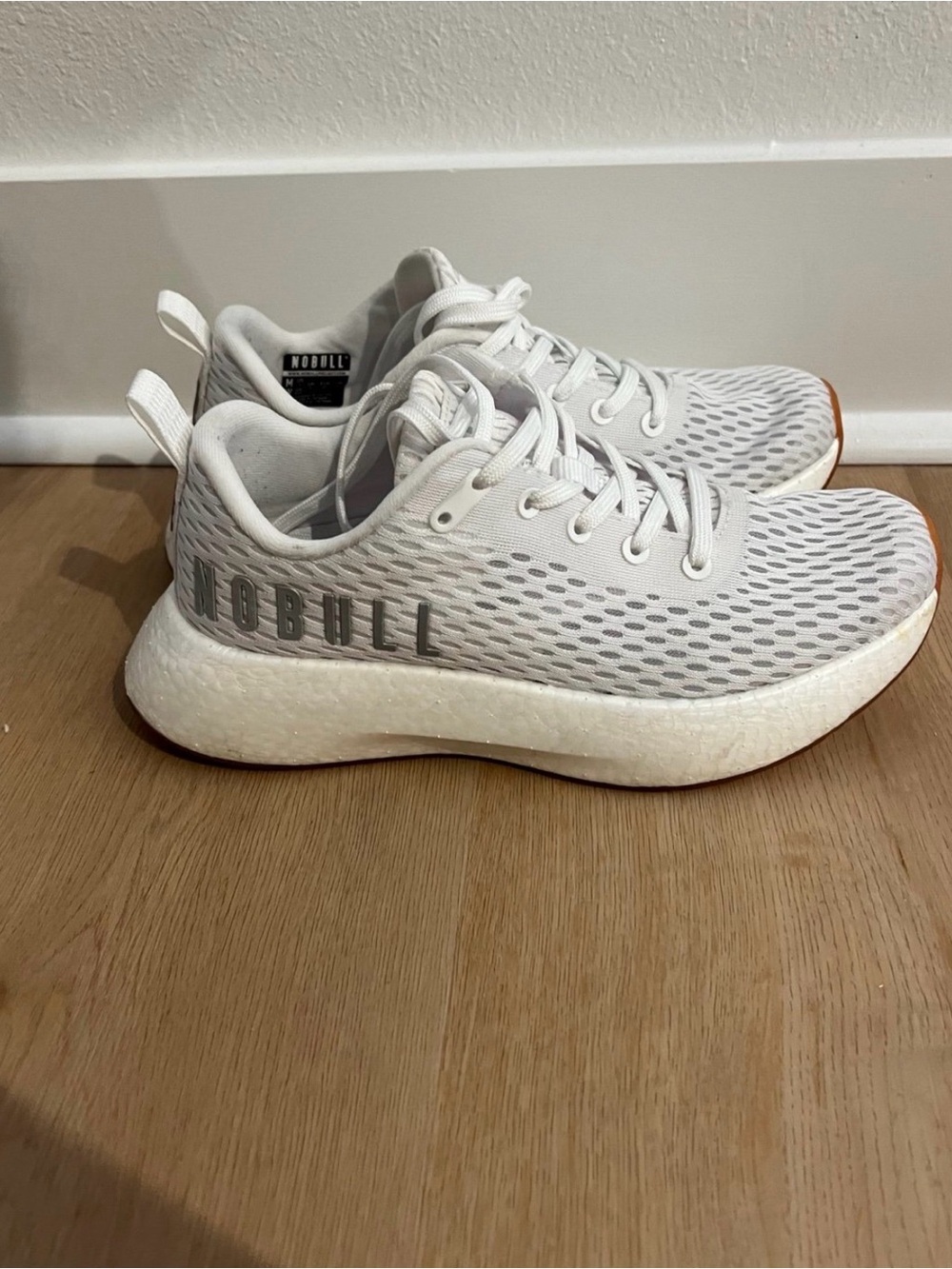 NOBULL White Mesh Running Sneakers